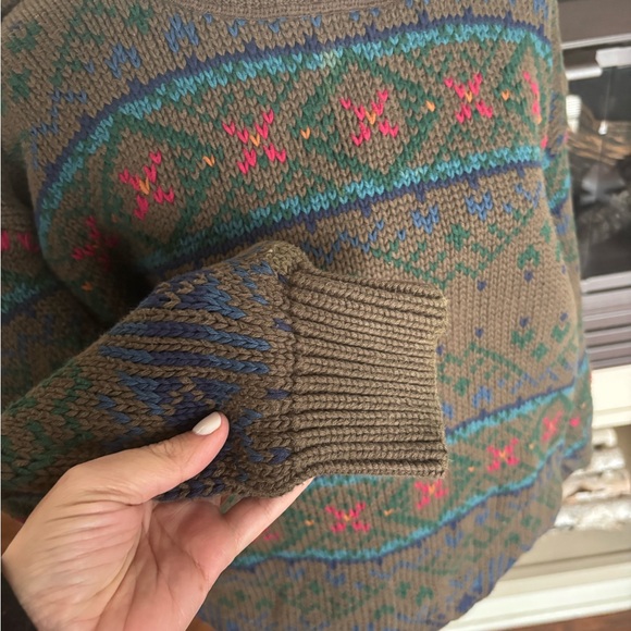 Eddie Bauer vintage Multicolor Patterned Sweater XL 100% cotton - Picture 3 of 6